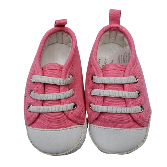 Simple Joys by Carter's | Pink Canvas Soft Baby Walker Shoes Girl's 3-6 Months - Picture 6 of 9